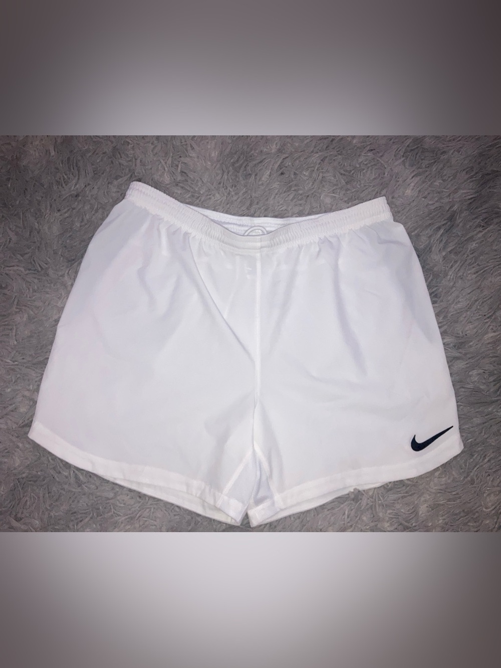 Nike White Dri-FIT Athletic Shorts with Drawstring